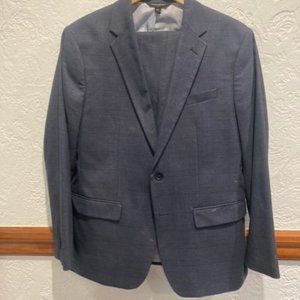 Mens Blue-Grey Tweed Business Suit by Banana Republic